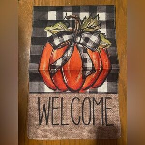 Garden Flag Autumn Fall Pumpkin 12" x 18" NWOT